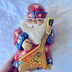 Hand Painted Vintage Russian Santa